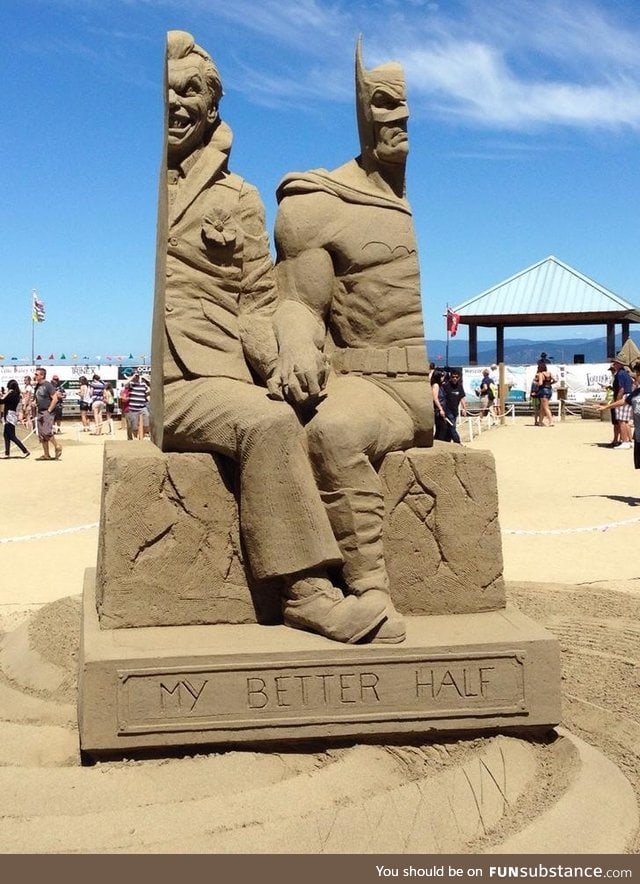 Unbelievable Batman Sand Sculpture in Parksville, British Columbia