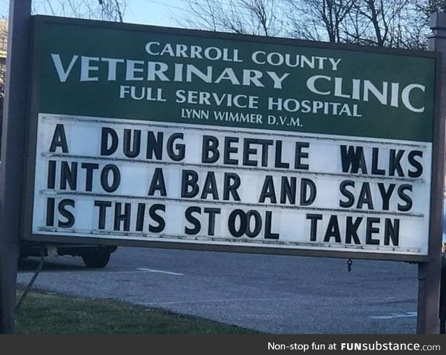 This vet town always delivers with the jokes