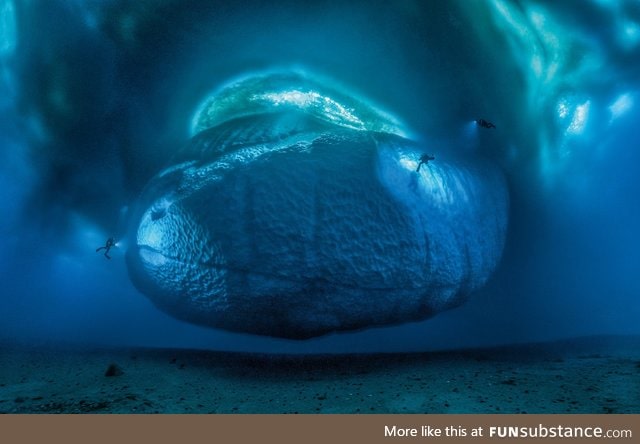 The underside of an iceberg