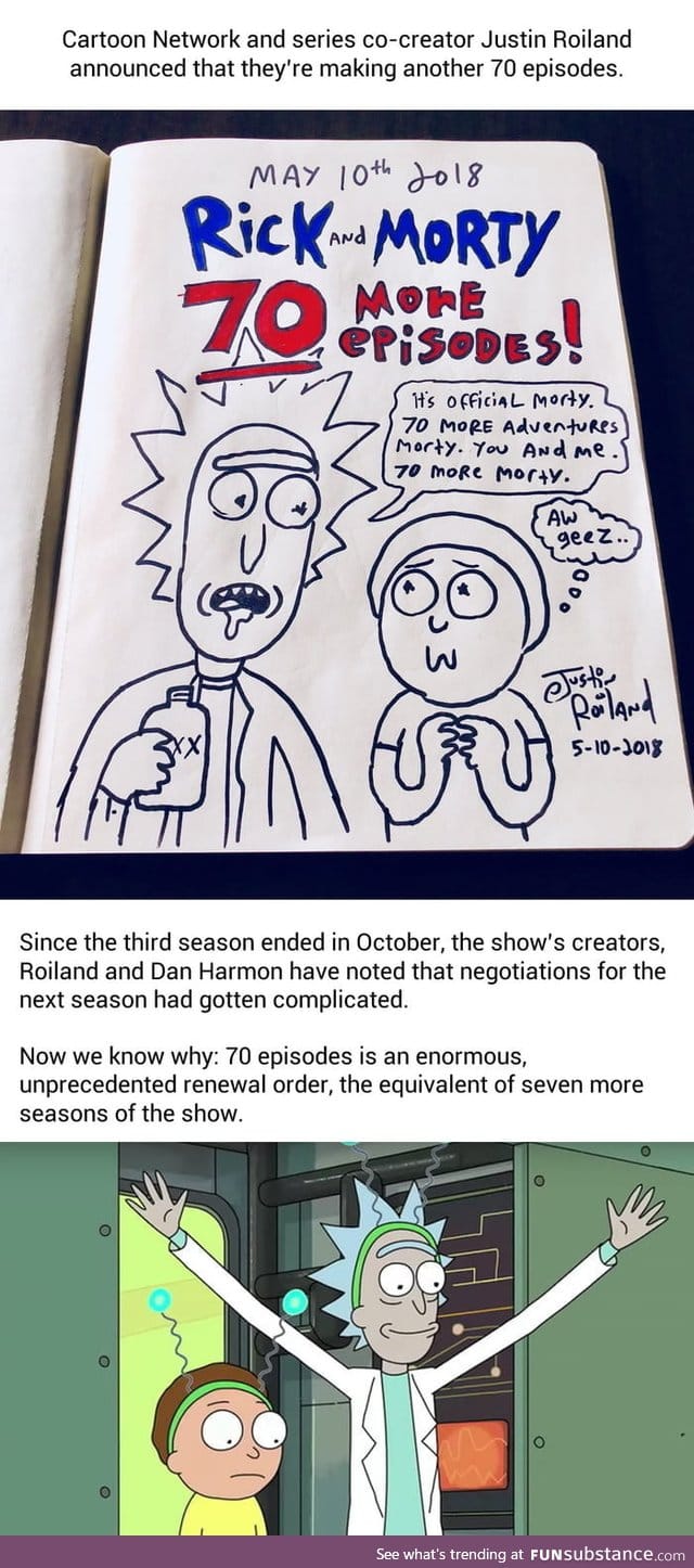 70 more episodes of rick and morty confirmed