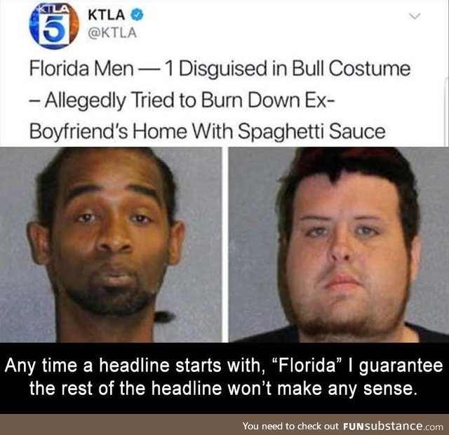 Florida, bull costume, spaghetti sauce