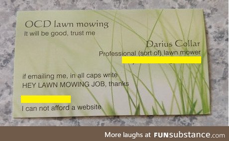 This guys business card