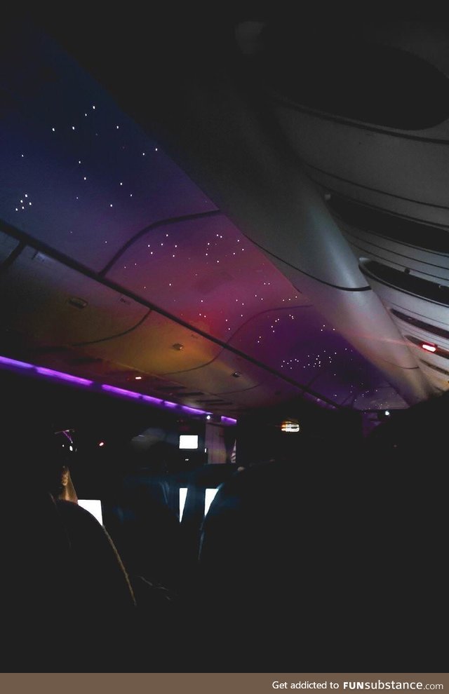 Airplane with soothing night lights