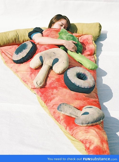 Sleeping with pizza