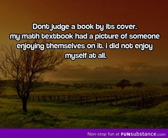 Never judge a book by its cover