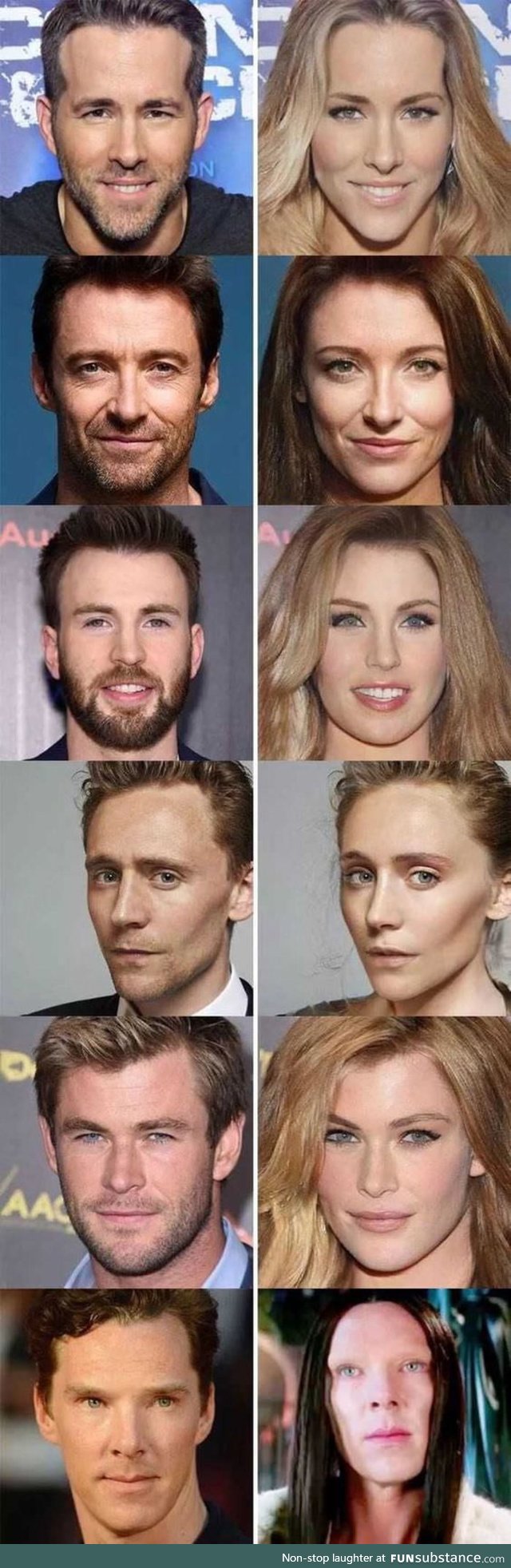 When male celebrities becomes females