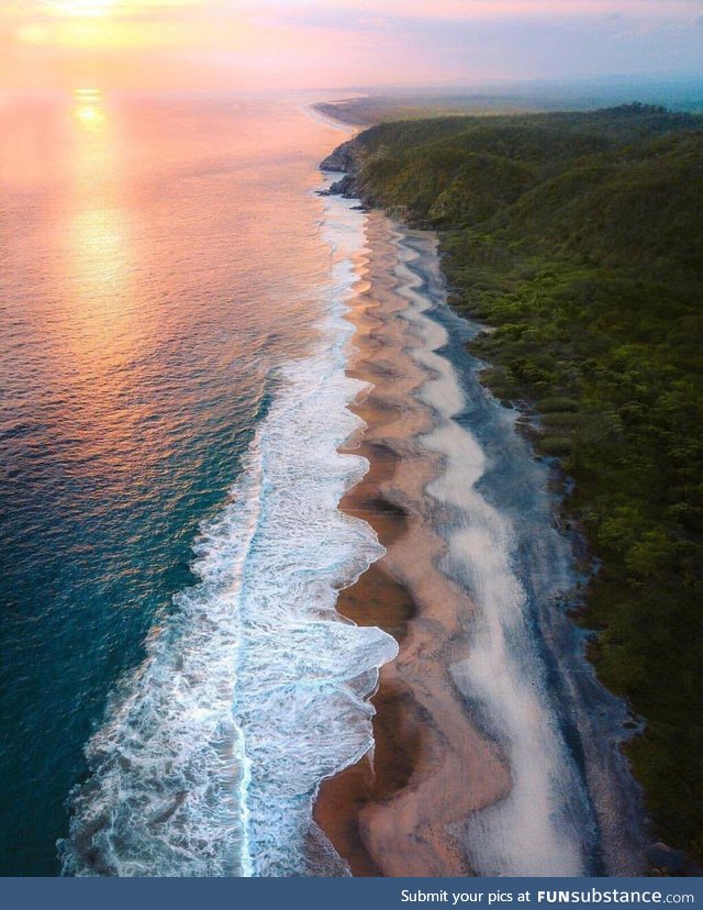 Waves transformed the beach shores