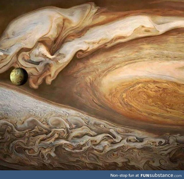 Jupiter and Io taken by voyager