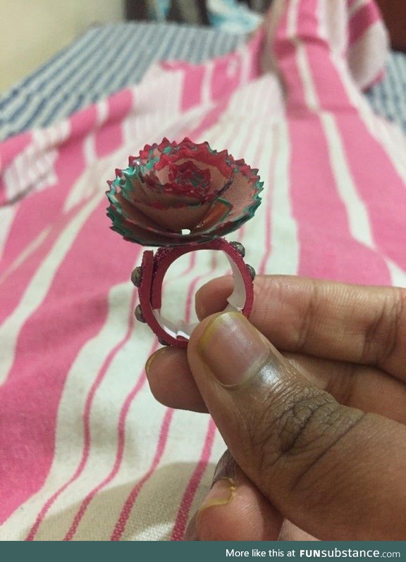 Ring made from pencil shaving