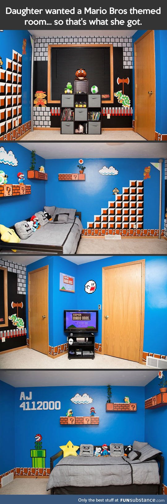 Mario bros themed room