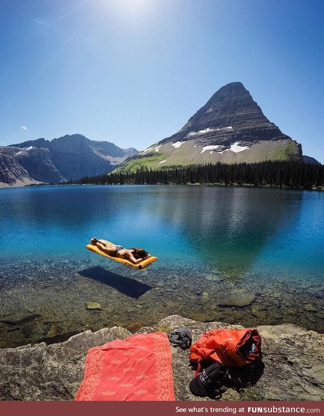 Girl in the glacier national park