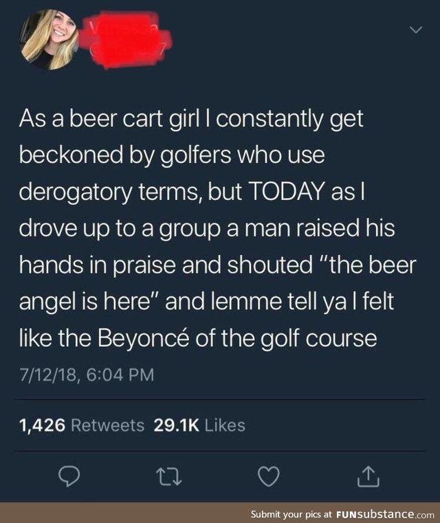 Beer cart girl