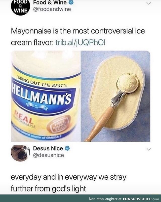 Mayonnaise ice cream