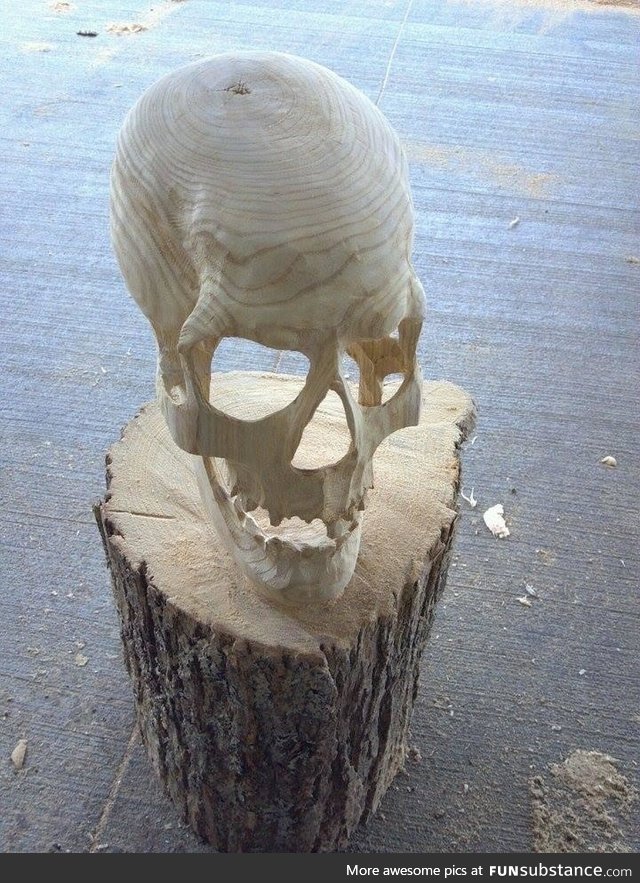 Wood skull