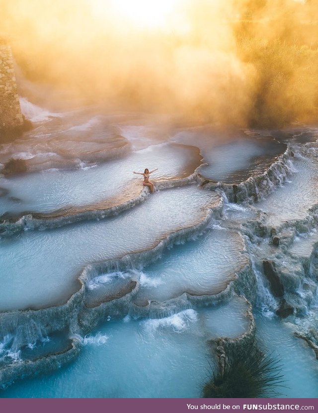 Saturnia, a spa town in Tuscany, Italy