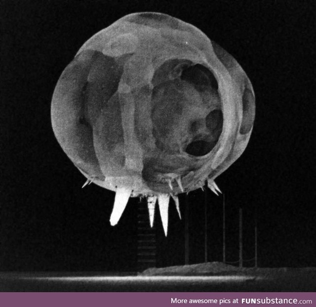 Nuclear explosion photographed less than one millisecond after detonation