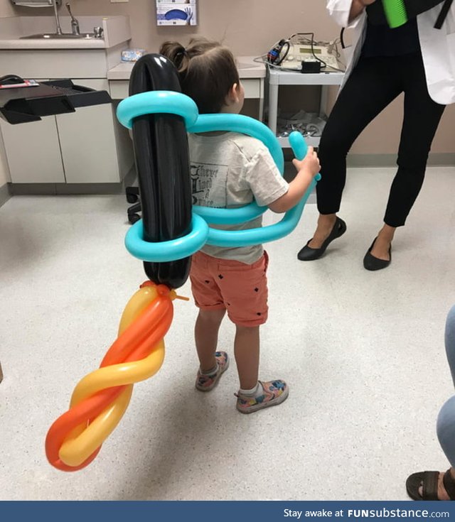 Pediatrician made a kid a jet pack