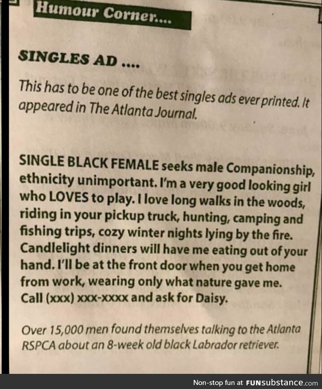 Single black female seeks male companionship