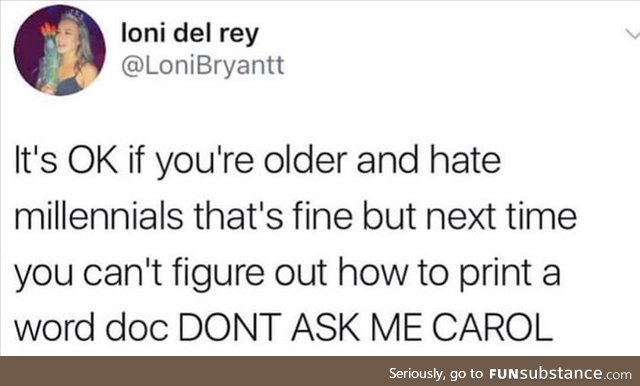 Yeah f**k you carol