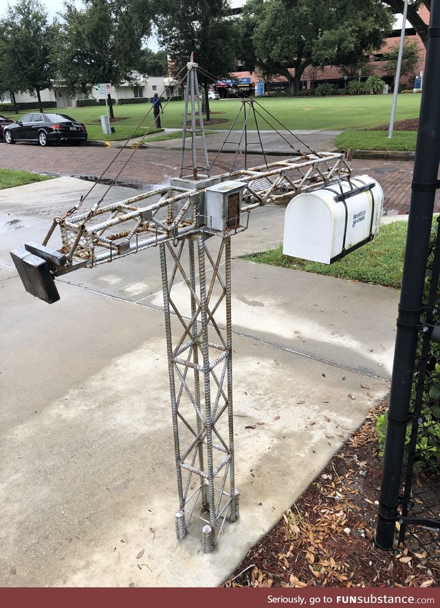 The mailbox at this construction company office