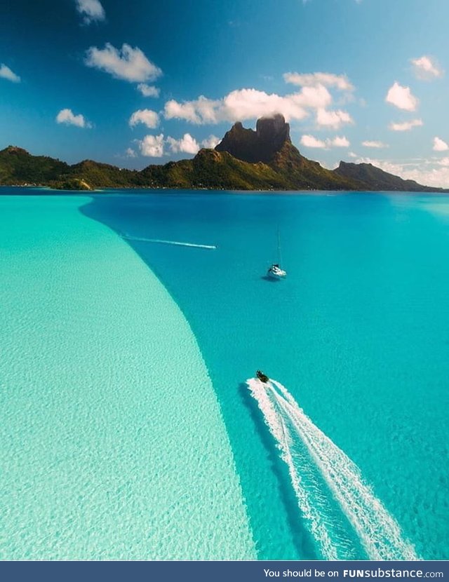 The deep blue divide in Bora Bora