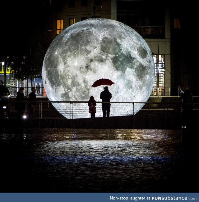 A 23-foot replica of the Moon