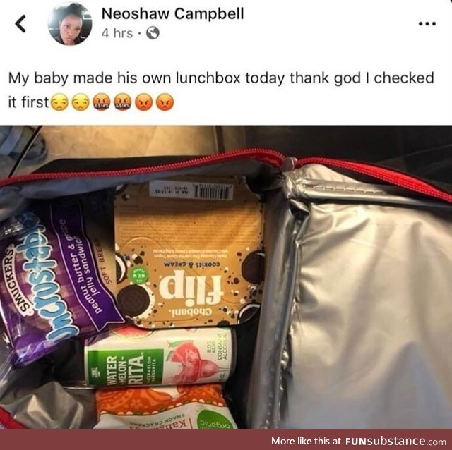 Baby made his own lunchbox