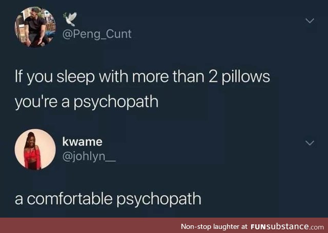 Sleeping with more than 2 pillows