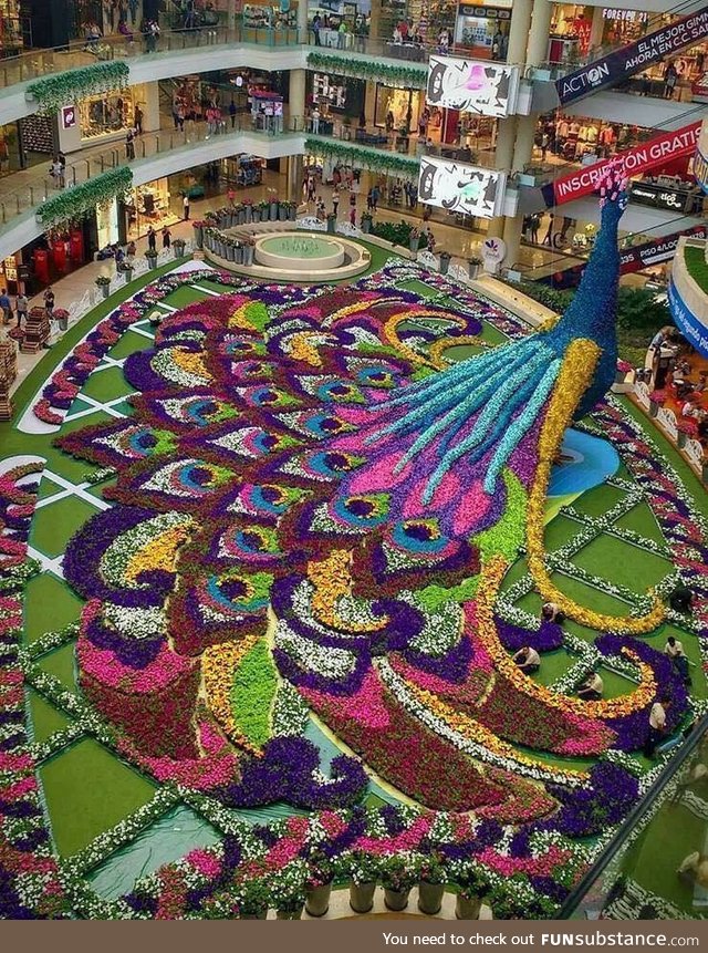 Floral arrangement in a mall in Medellin, Colombia