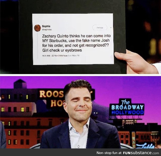 Zachary Quinto was busted for his fake Starbucks name