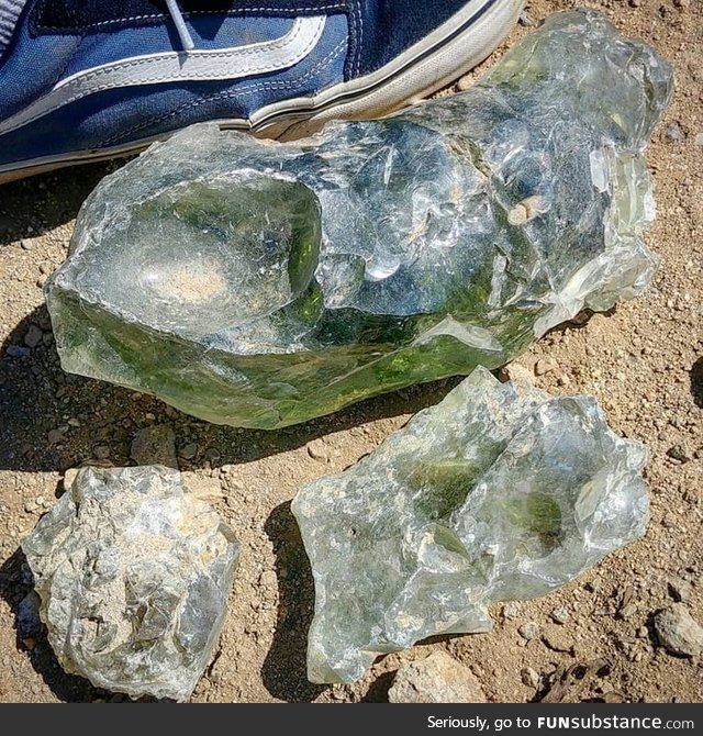 Glass formed by lighting hitting sand