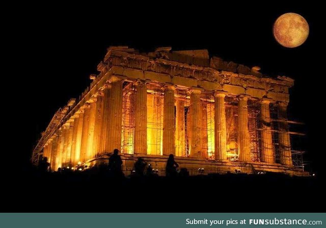 A picture of the Parthenon in the acropolis in Athens