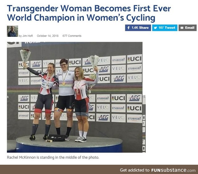 Man becomes female cycling champion