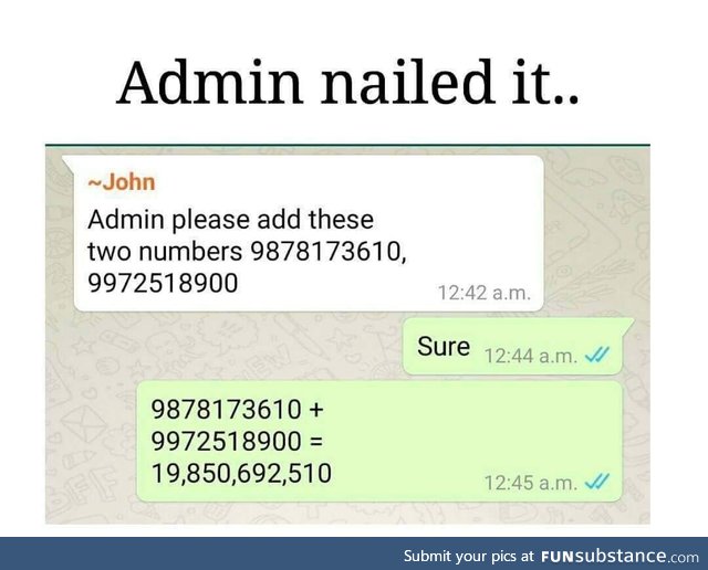 Admin nailed it