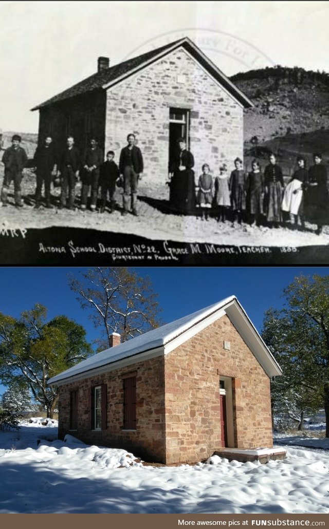 Altona School near Boulder.. Built in 1880 and still stands in 2018