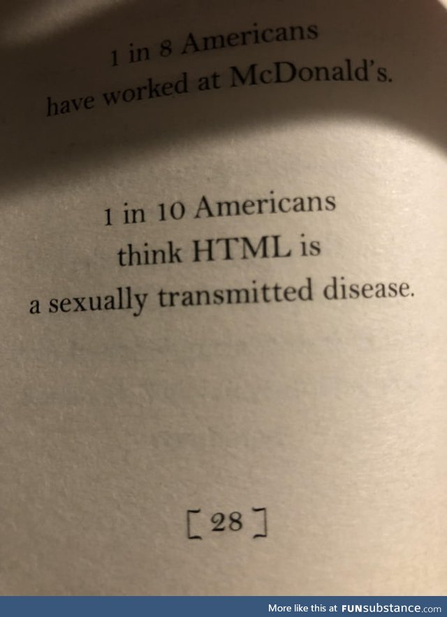 Found in a book of facts