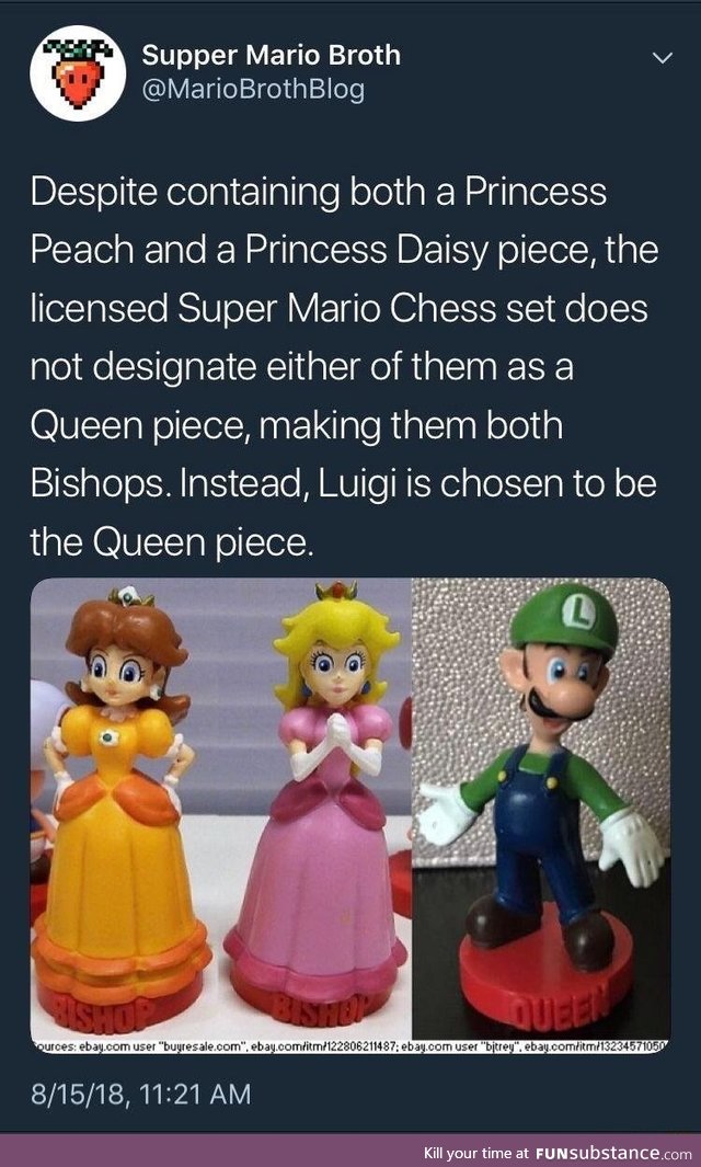 Luigi is a queen