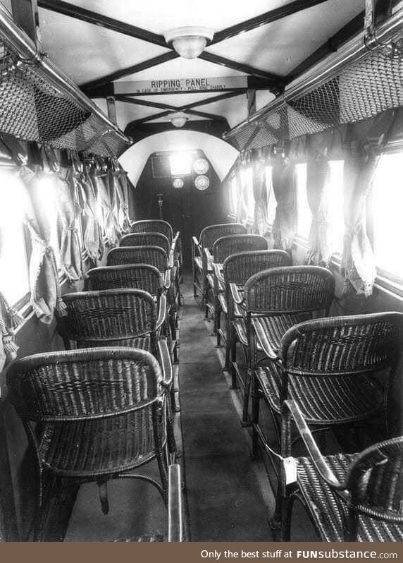 Inside of an Airplane in 1930s