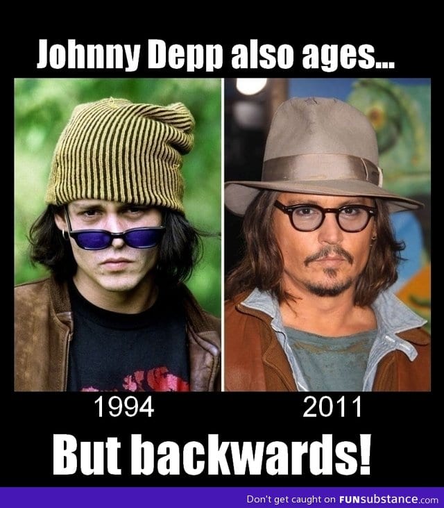 Johnny Depp seems to age backwards