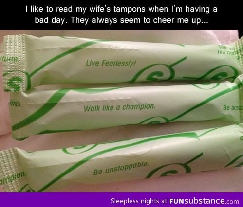 Motivational tampons