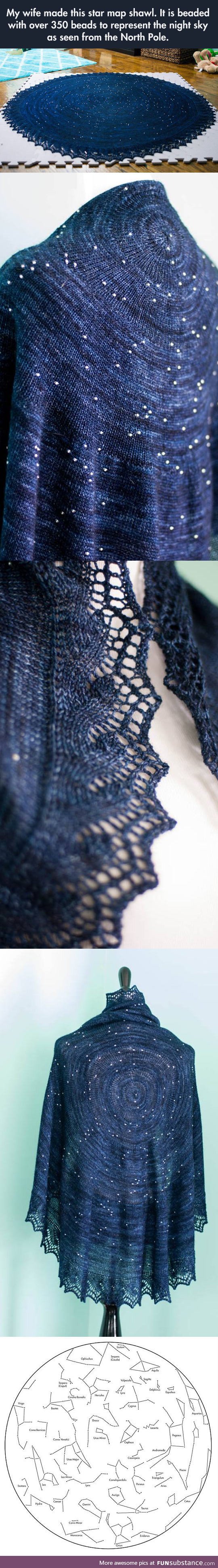 Beautiful star map shawl