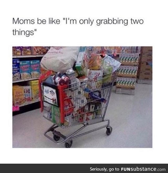 Moms at the grocery store