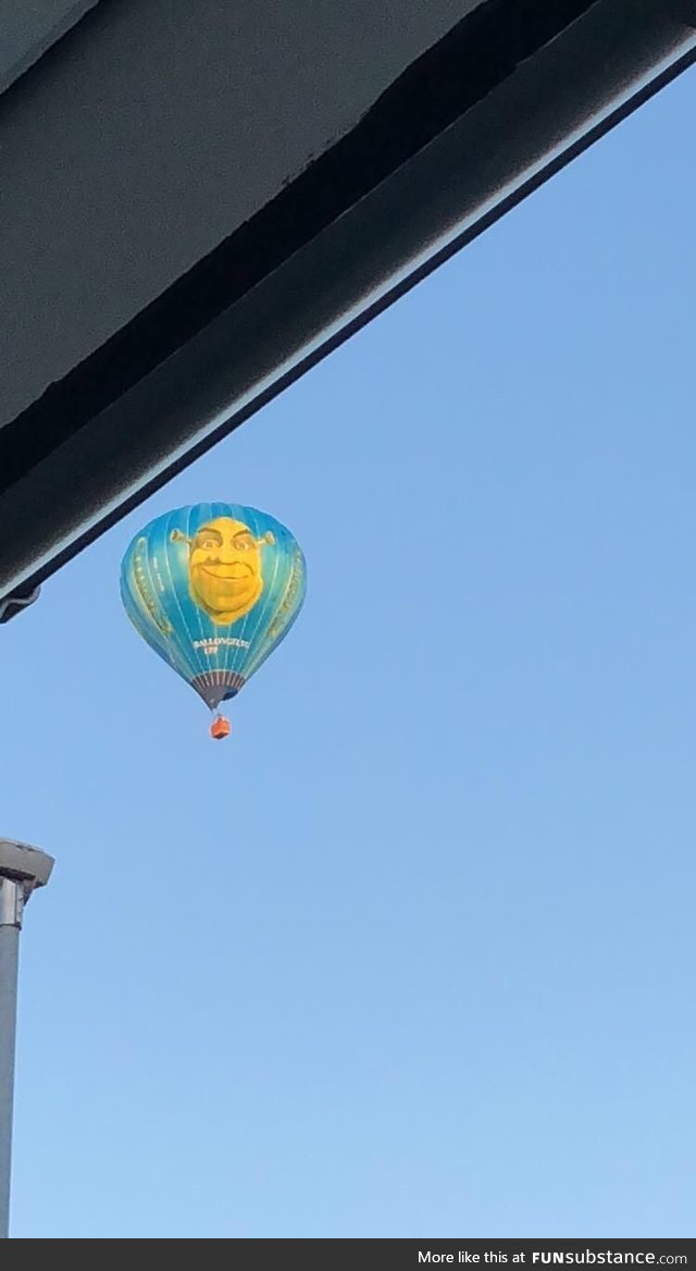 This hot air ballon flew past my house