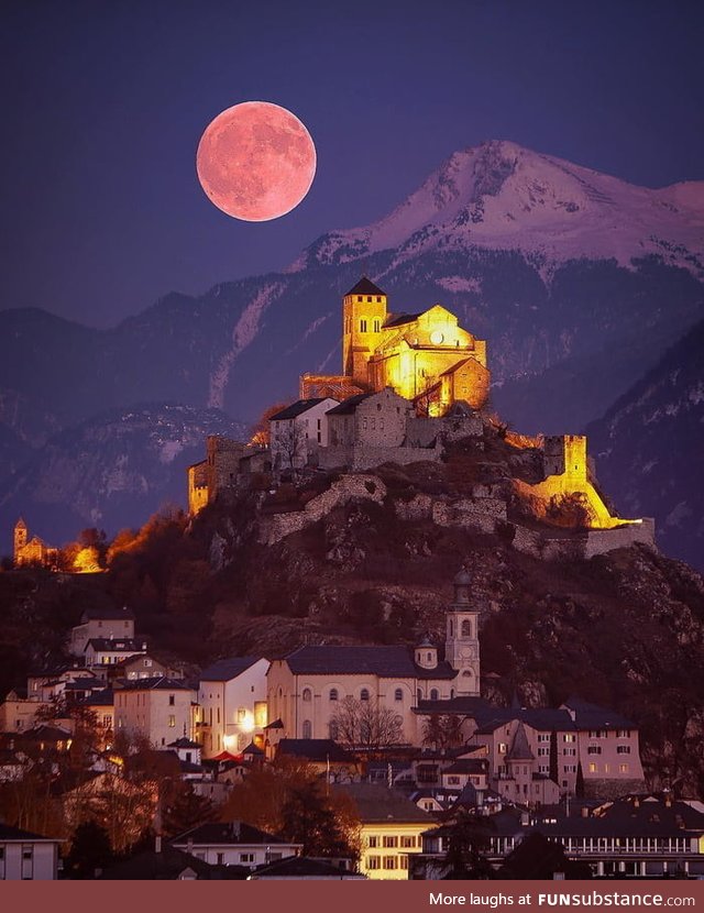 The beautiful town of Sion,Switzerland