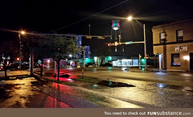 My hometown after a long day of rain