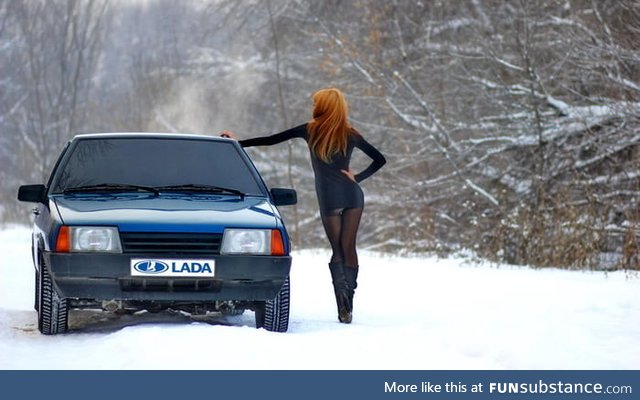 Beatiful Lada in snow