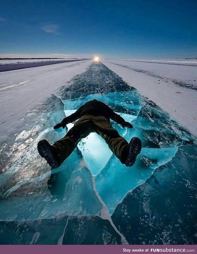 Dettah ice road, yellowknife, canada