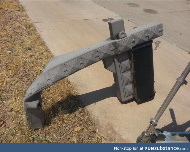 This plastic mailbox melted due to the heat in Mesa, Arizona