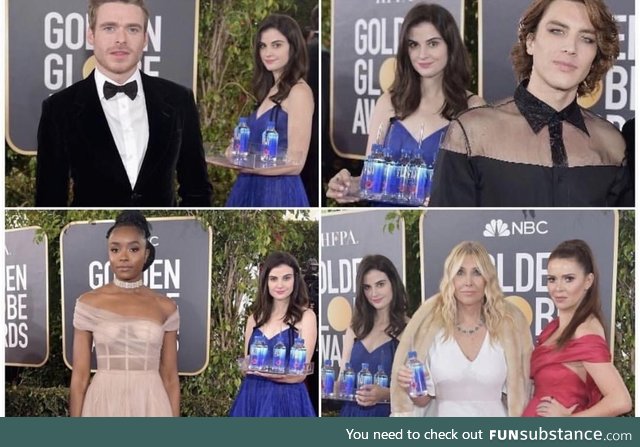 The Fiji water lady is the real winner of the Golden globes