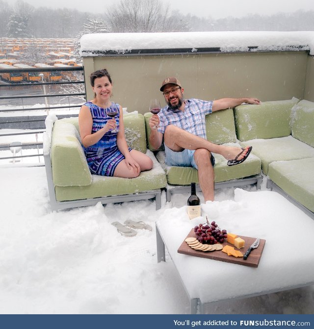 My wife and I, a couple Northerners, enjoying the fantastic weather in DC